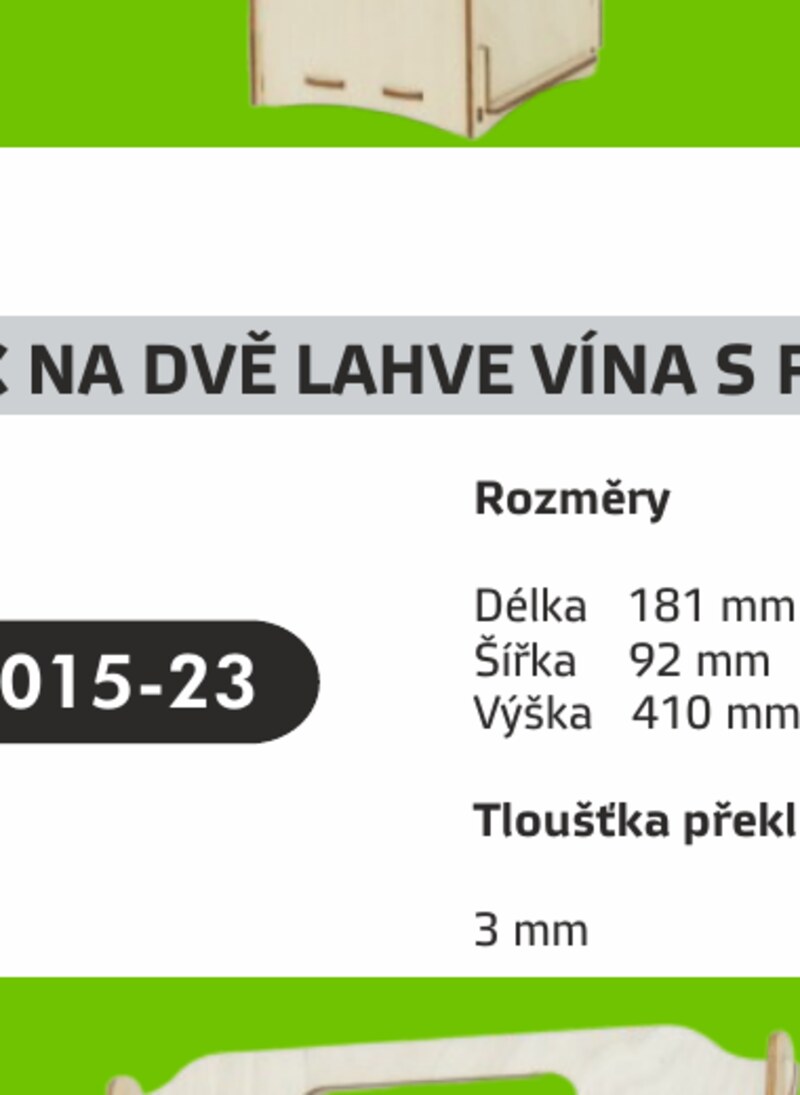 Box na dvě lahve vína s motivem hroznů